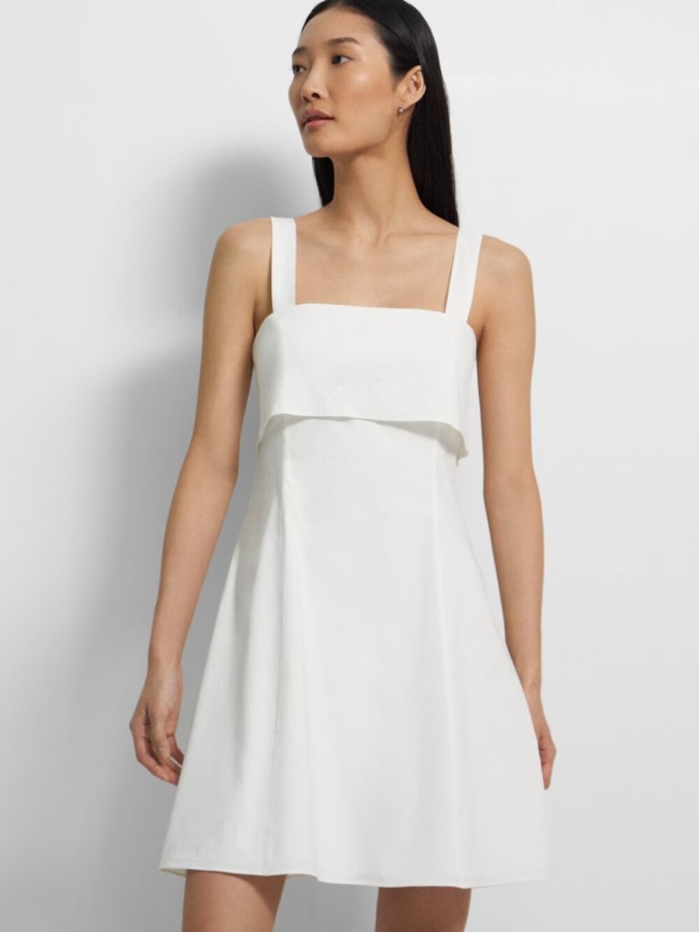 Worn Once White Linen Theory Dress Size 2